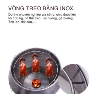 Lò quay gà vịt inox chân cong 90