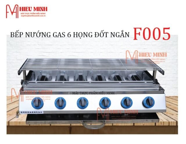 Bếp Nướng Gas 6 Họng Đốt Ngắn