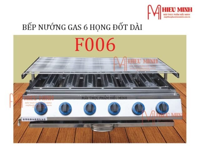 Bếp Nướng Gas 6 Họng Đốt Dài