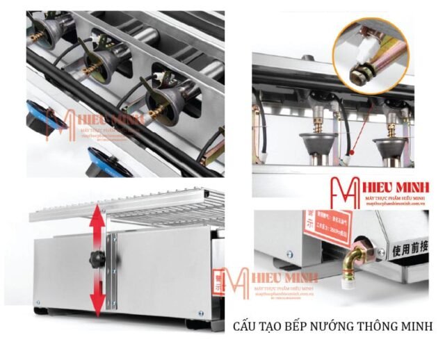 Bếp Nướng Gas 8 Họng Đốt Ngắn