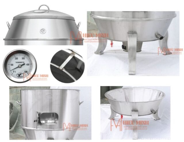 Lò quay gà vịt inox chân cong 90