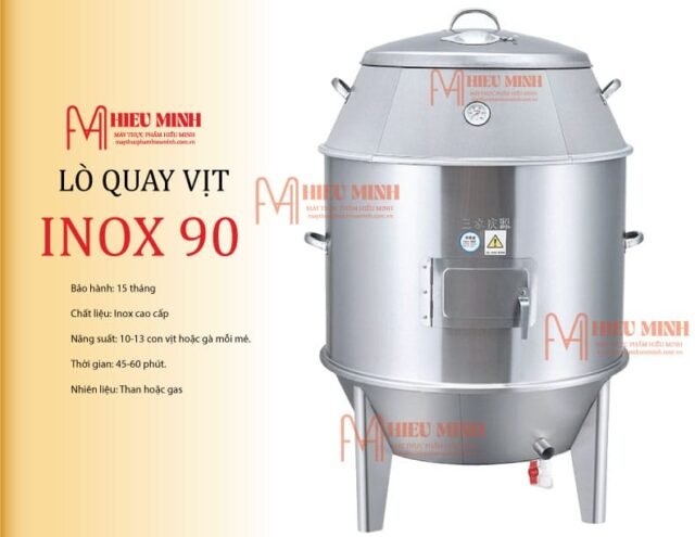 Lò quay vịt 90 chân thẳng với chất liệu cao cấp quay cùng lúc 10 đến 13 con một mẻ