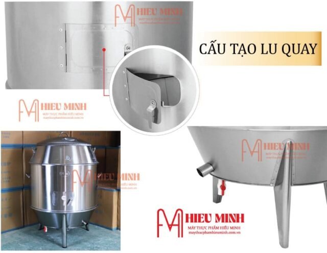 Lò Quay inox 100 cấu tạo chân lò và cửa lò